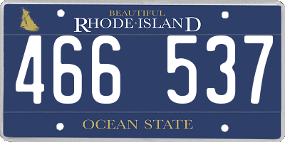 RI license plate 466537