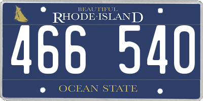 RI license plate 466540