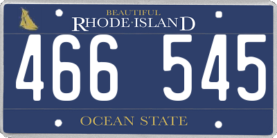 RI license plate 466545