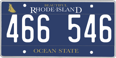 RI license plate 466546
