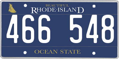 RI license plate 466548