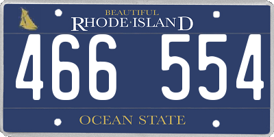 RI license plate 466554