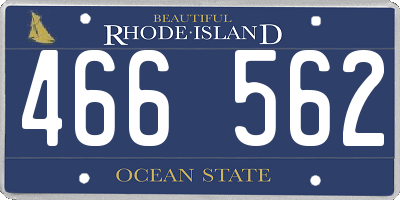 RI license plate 466562