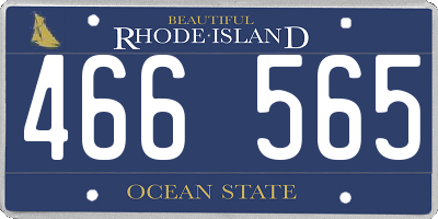 RI license plate 466565