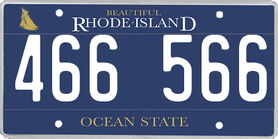 RI license plate 466566