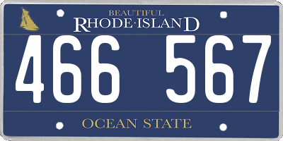 RI license plate 466567