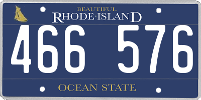 RI license plate 466576