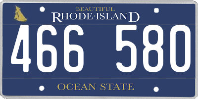 RI license plate 466580