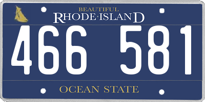 RI license plate 466581