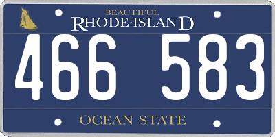 RI license plate 466583