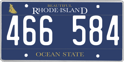 RI license plate 466584