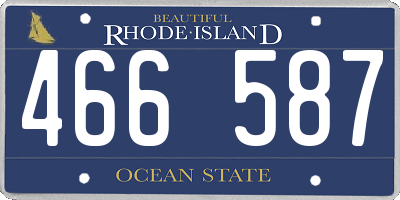 RI license plate 466587