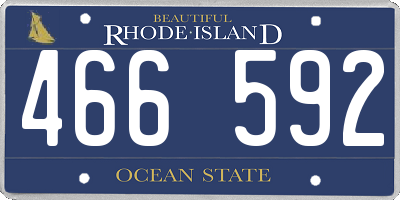 RI license plate 466592