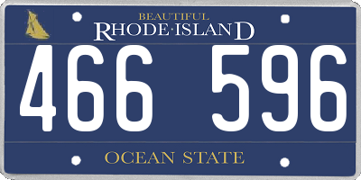 RI license plate 466596