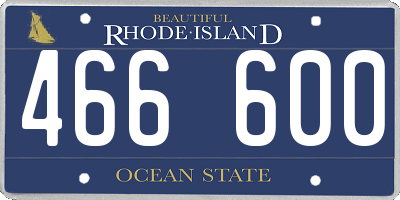 RI license plate 466600