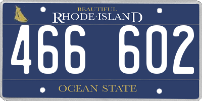 RI license plate 466602