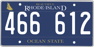 RI license plate 466612