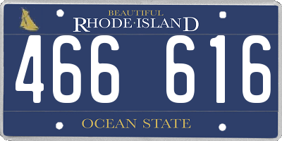 RI license plate 466616