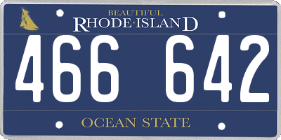 RI license plate 466642