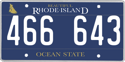 RI license plate 466643