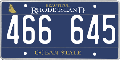RI license plate 466645