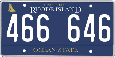 RI license plate 466646