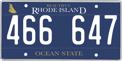 RI license plate 466647