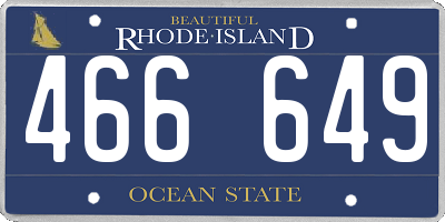 RI license plate 466649