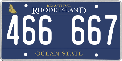 RI license plate 466667
