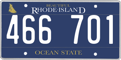 RI license plate 466701