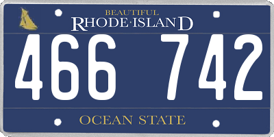 RI license plate 466742