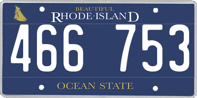 RI license plate 466753