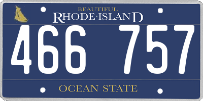 RI license plate 466757