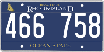 RI license plate 466758