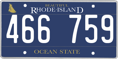 RI license plate 466759