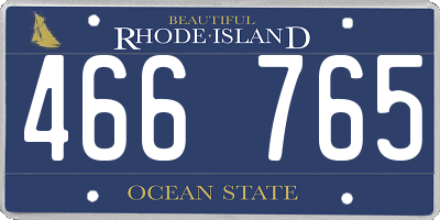 RI license plate 466765