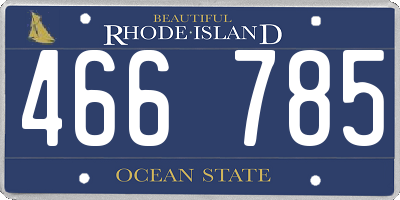 RI license plate 466785