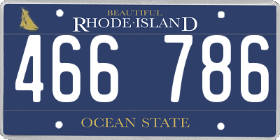 RI license plate 466786