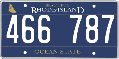 RI license plate 466787