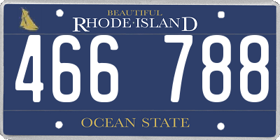 RI license plate 466788