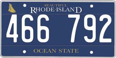 RI license plate 466792