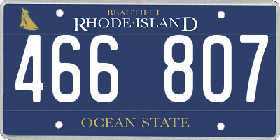 RI license plate 466807