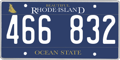 RI license plate 466832