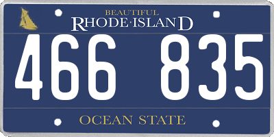 RI license plate 466835