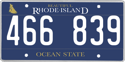 RI license plate 466839
