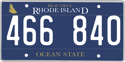 RI license plate 466840