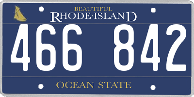 RI license plate 466842