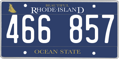 RI license plate 466857