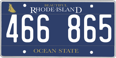 RI license plate 466865