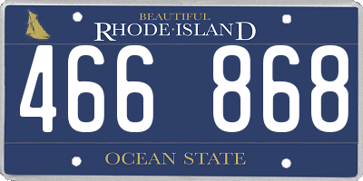RI license plate 466868